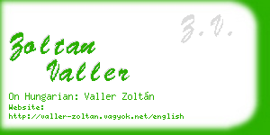 zoltan valler business card